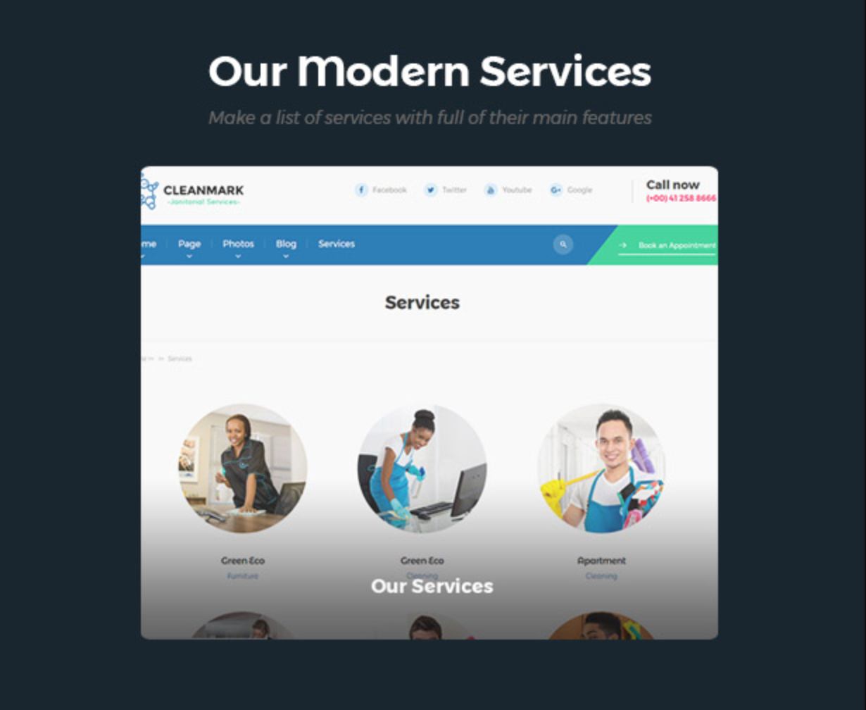 Cleanmark Modern Service- Best Cleaning Service, Cleaning Company, Cleaning Business WordPress Theme