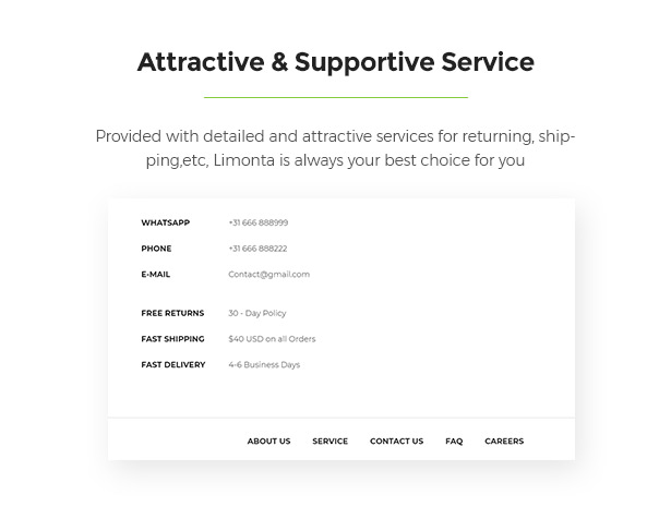 Supporting Services Limonta - Modern Fashion WooCommerce WordPress Theme