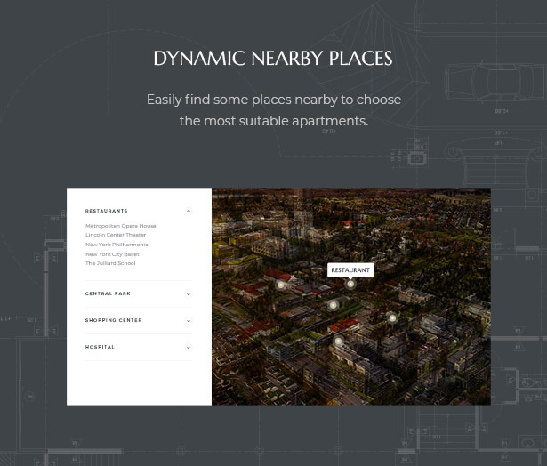 Dynamic Nearby Places Observing in MaisonCo Single Property For Sale & Rent WordPress Theme