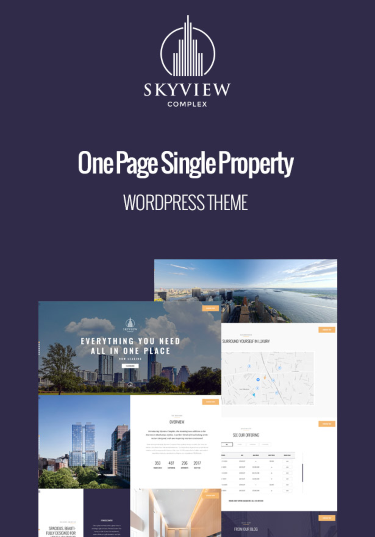 Skyview Complex Best One Page Single Property & Real Estate WordPress Themes