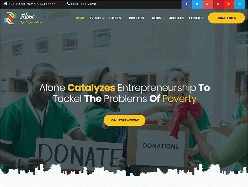 Alone – Charity Multipurpose Non-profit WordPress Theme