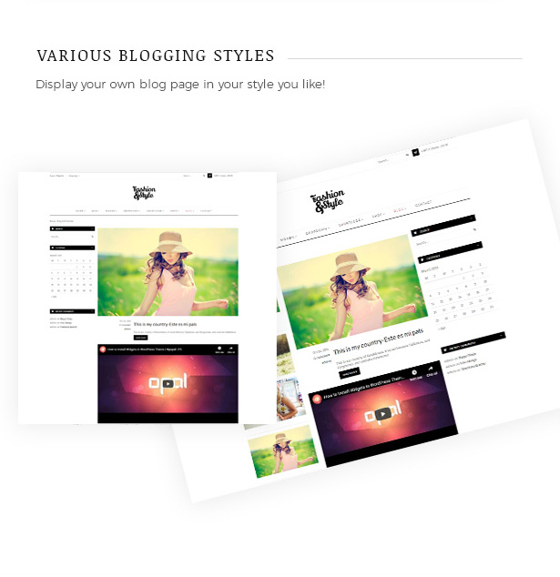 Various Blog Page Layouts Fashion WooCommerce WordPress Theme