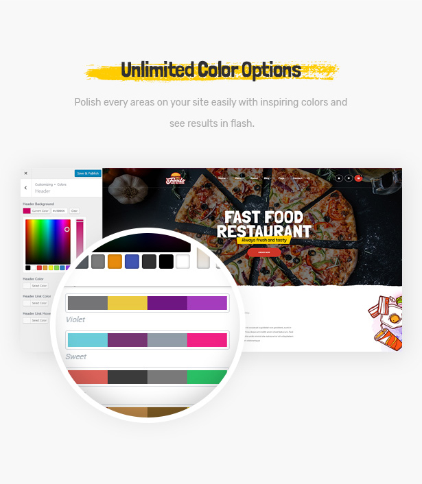Foodo Unlimited Color- Fast Food Restaurant WordPress Theme