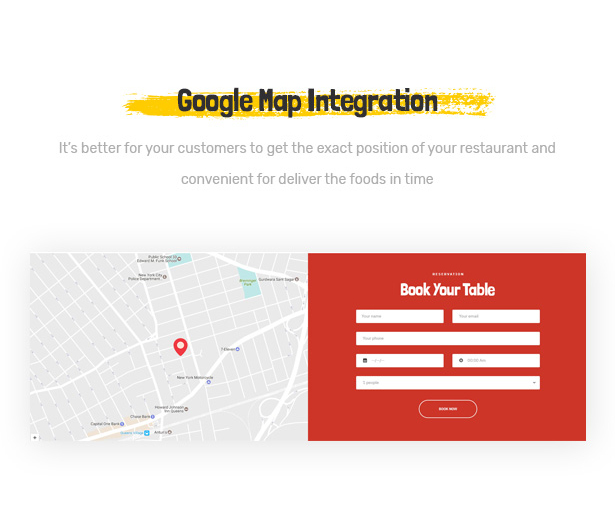 Foodo Google Map- Fast Food Restaurant WordPress Theme