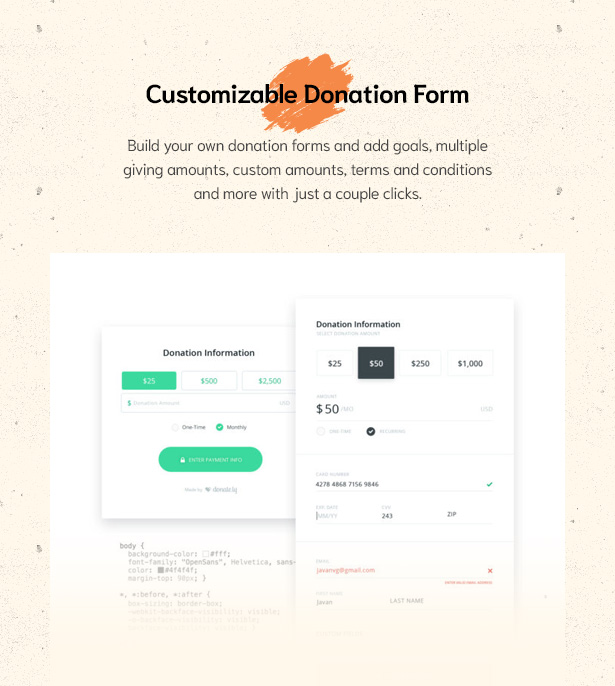 Easily Build Donation Forms in Givelove Non Profit Charity & Crowdfunding WordPress Theme