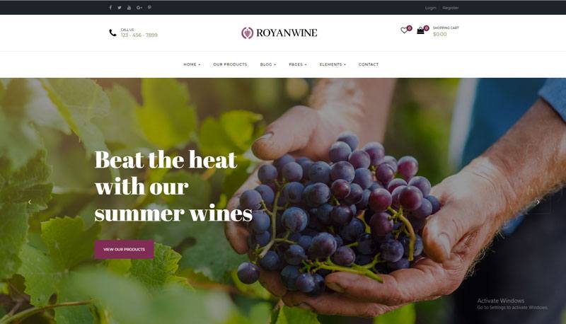 8. Royan Wine best WooCommerce WordPress Theme 2018