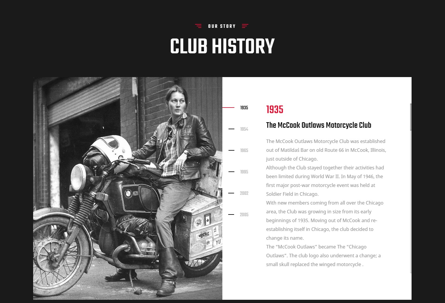 Adorable Club History Biker/ Motorcycle Club/Team