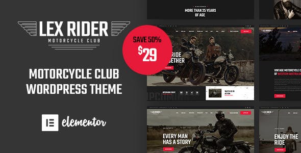 LexRider Motorcycle Club Ecommerce WordPress Theme