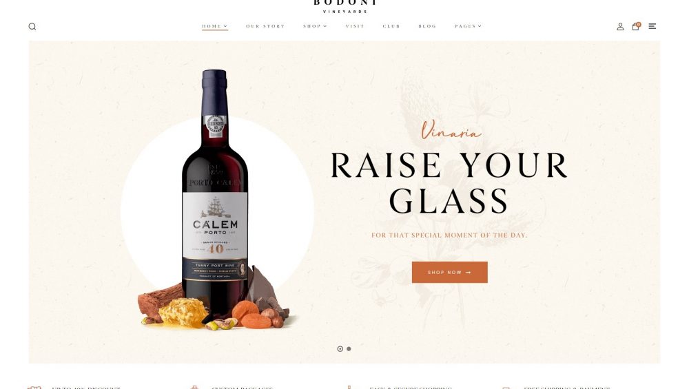 Bodoni Wine Shop WordPress Theme