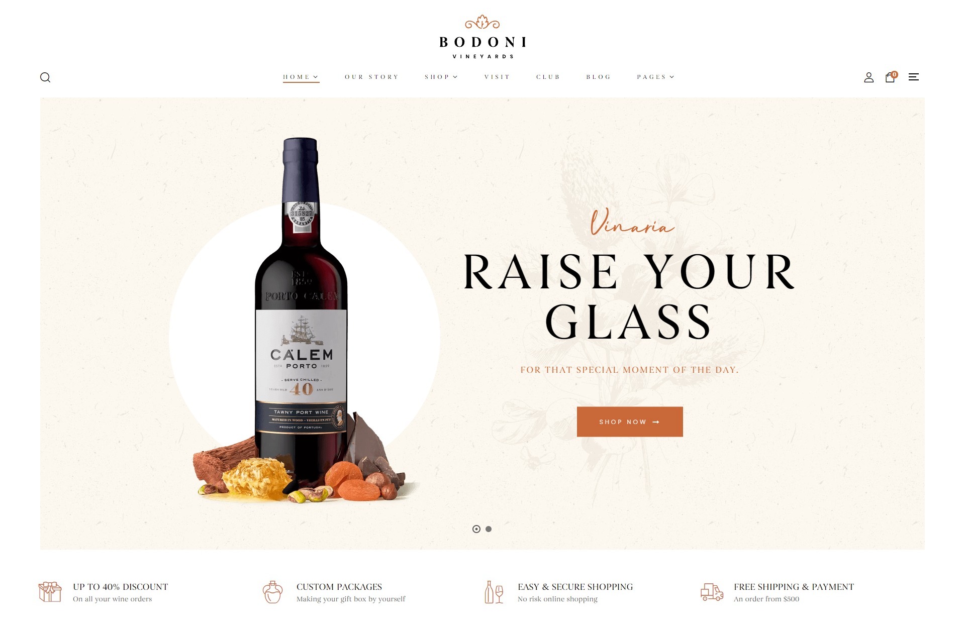 Bodoni Wine Shop WordPress Theme