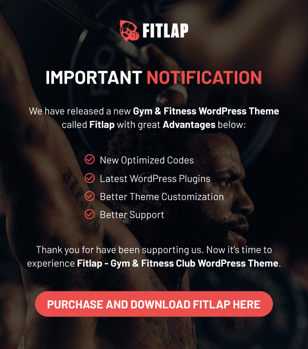Fitlap - Gym & Fitness Club WordPress Theme banner