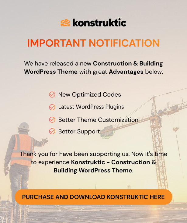 Konstruktic - Construction & Building WordPress Theme banner