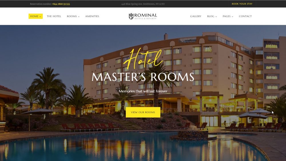 Rominal - best hotel booking wordpress theme