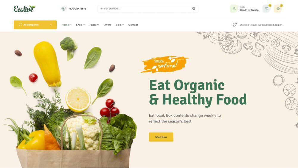 ecolive organic food wordpress theme