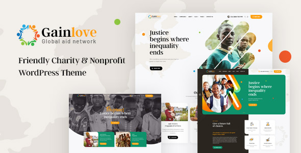 gainlove charity nonprofit wordpress theme