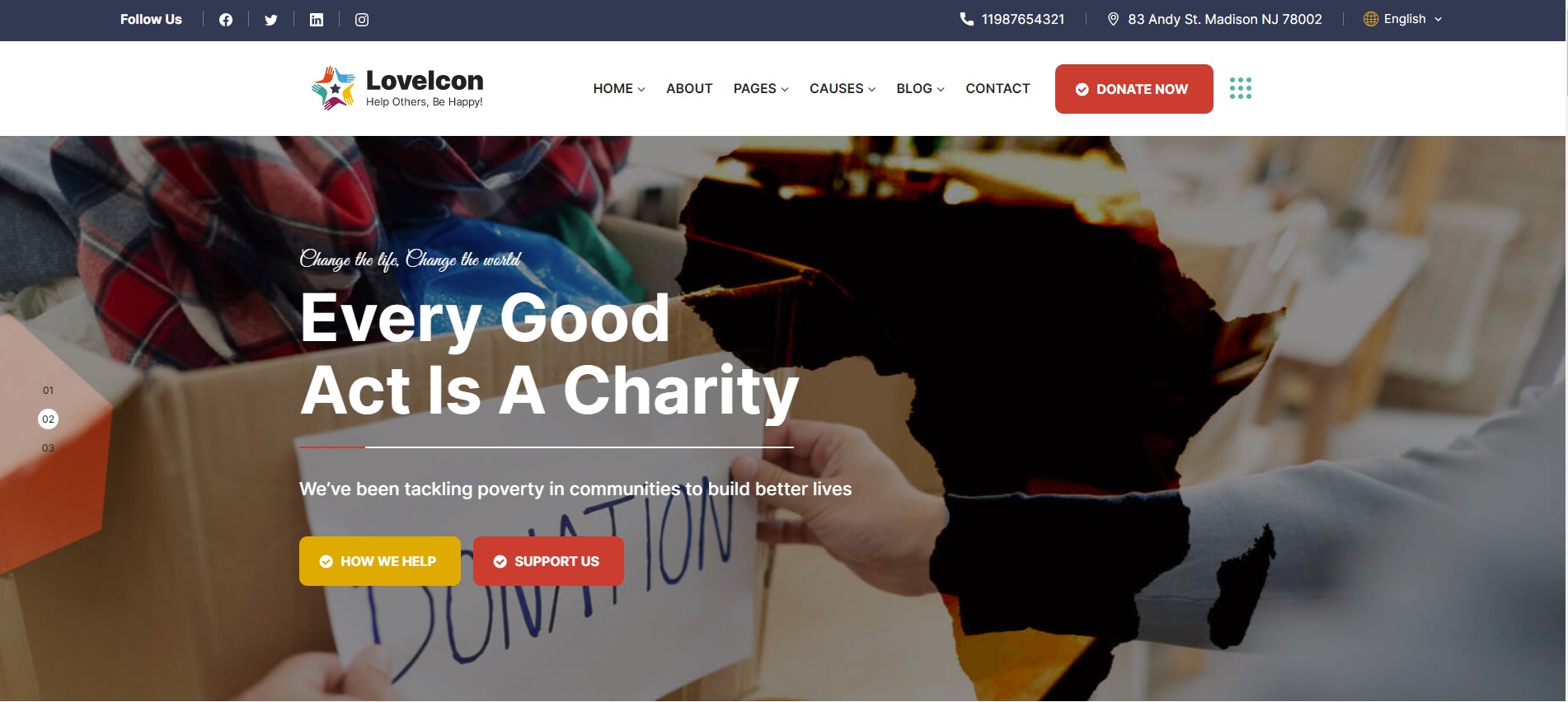 loveicon nonprofit charity wordpress theme