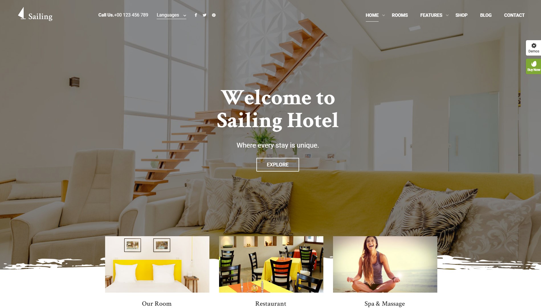sailing hotel wordpress theme online