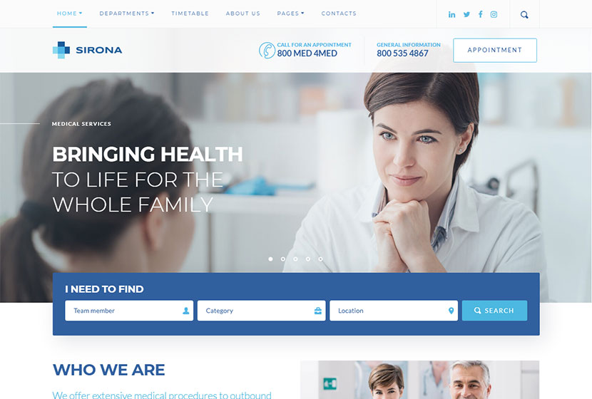Sirona Best Medical WordPress Themes