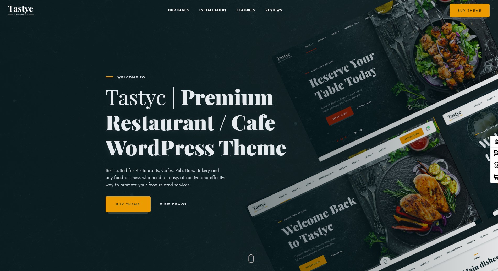 tastyc restaurant cafe wordpress theme