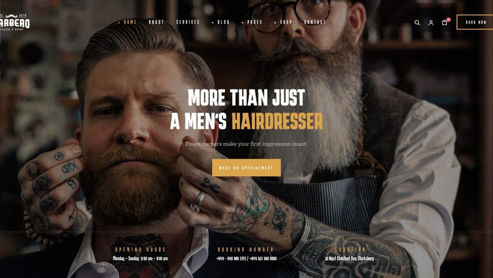 Barbero - Business Website Wordpress Theme For Hair Salon