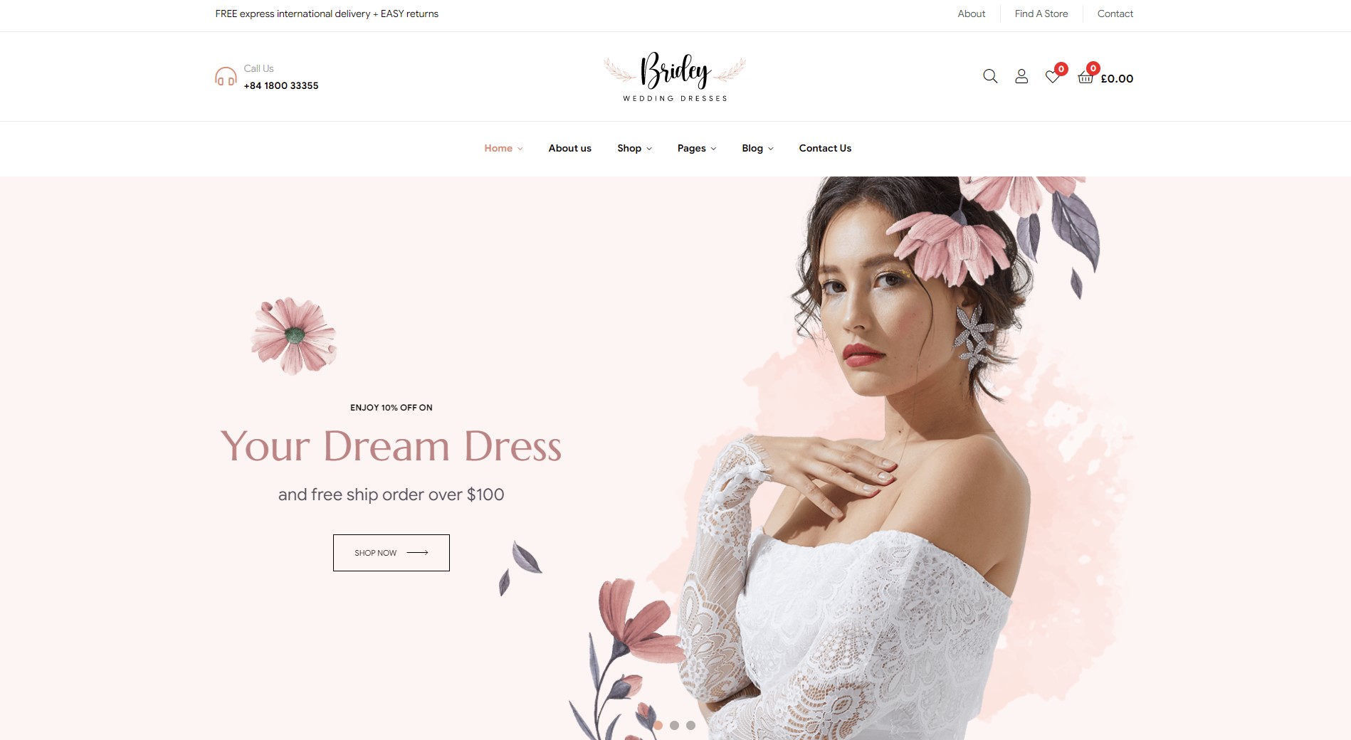 bridey wedding fashion store wordpress theme