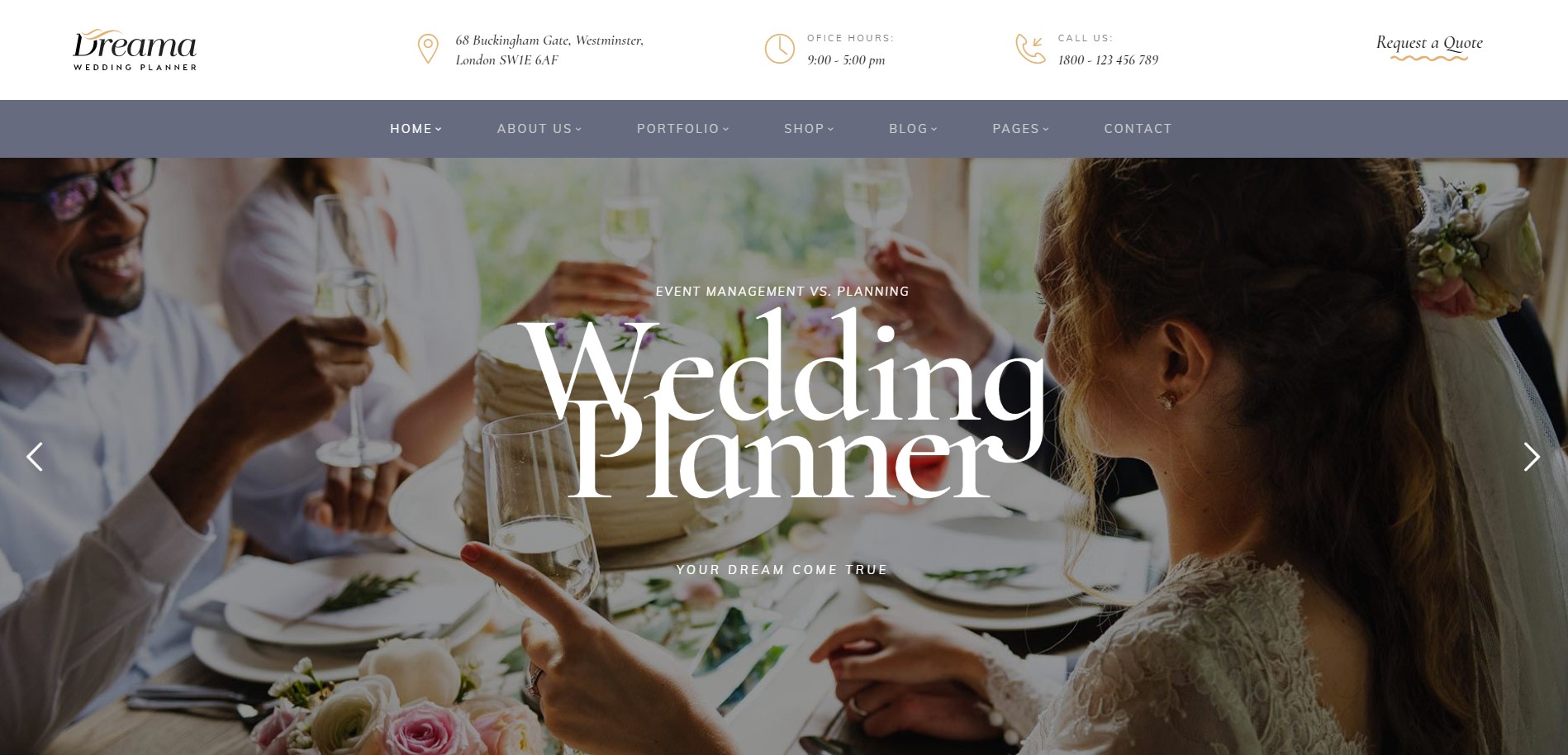 dreama wedding planner wordpress theme