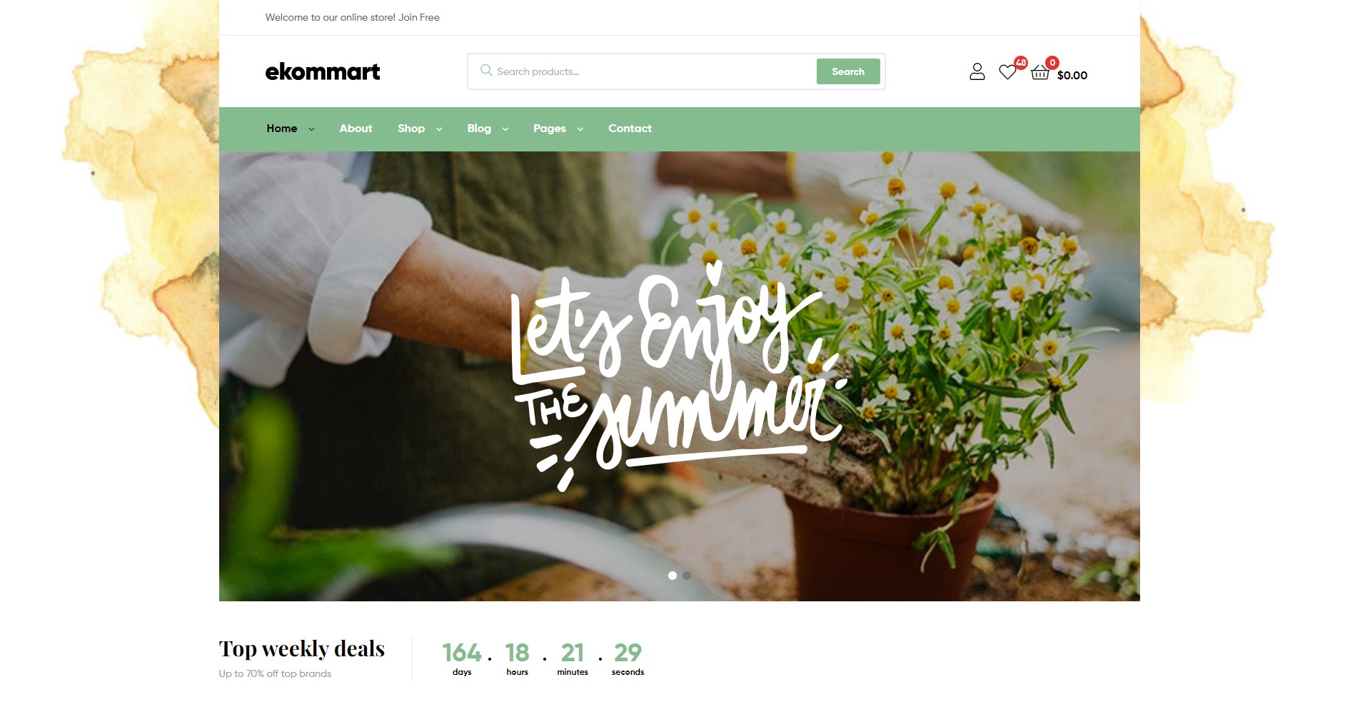 ekommart best plant shop wordpress themes