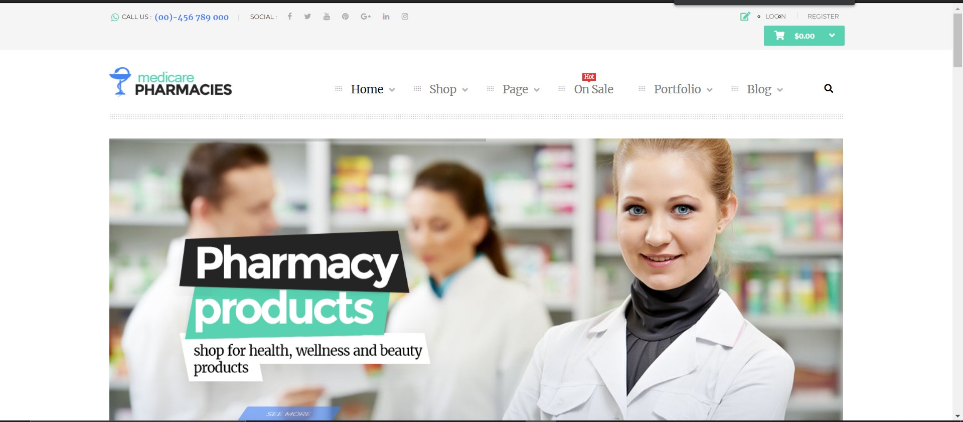 medicare pharmacies health beauty wordpress theme