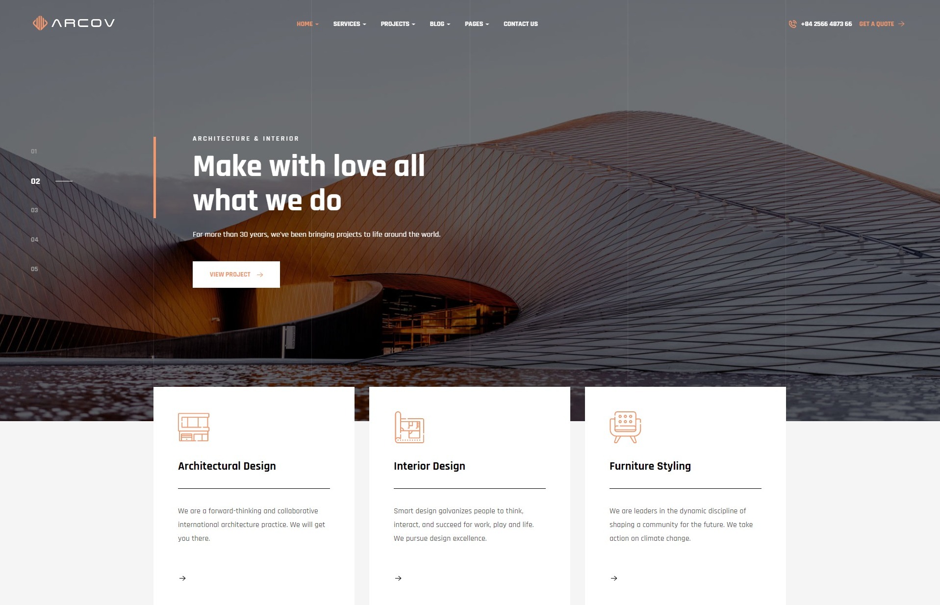 Arcov - Architecture & Interior WordPress Theme