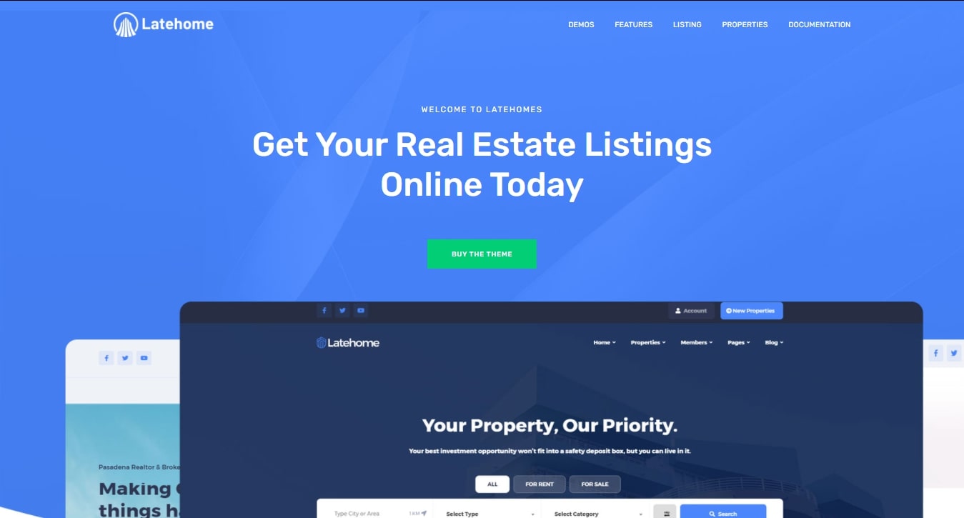 Latehome single property Create Real Estate Website for Free