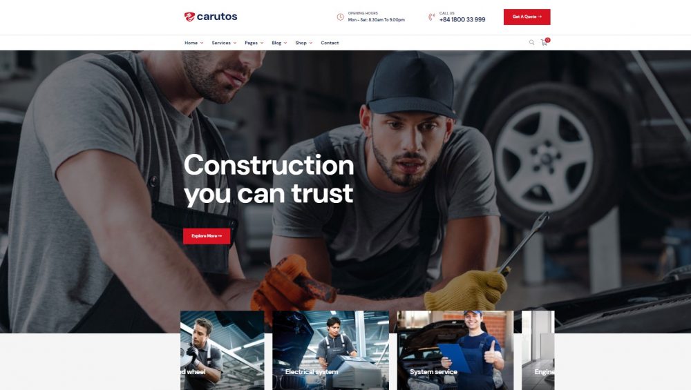carutos best car services wordpress themes