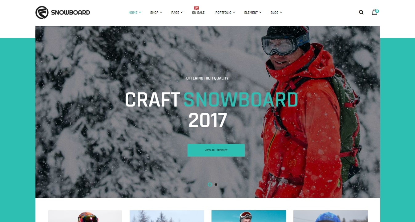 snowboard sport shop wordpress themes