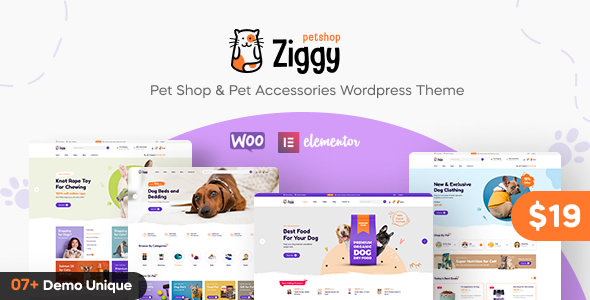 Chủ đề WordPress của cửa hàng thú cưng Ziggy