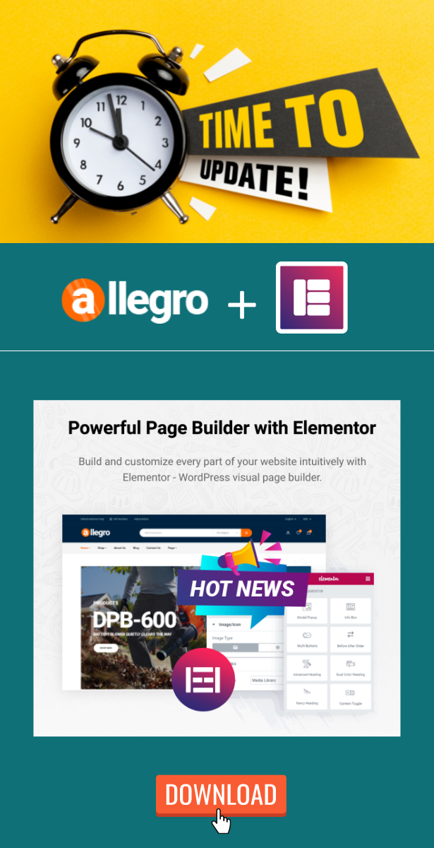 Allegro Equipment Elementor WordPress Theme