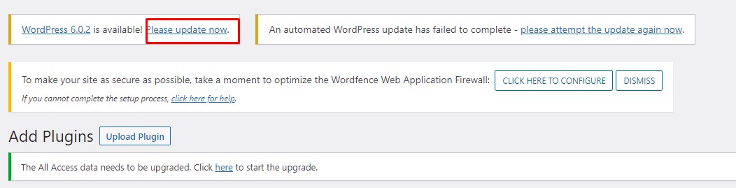 update wordpress in the latest version