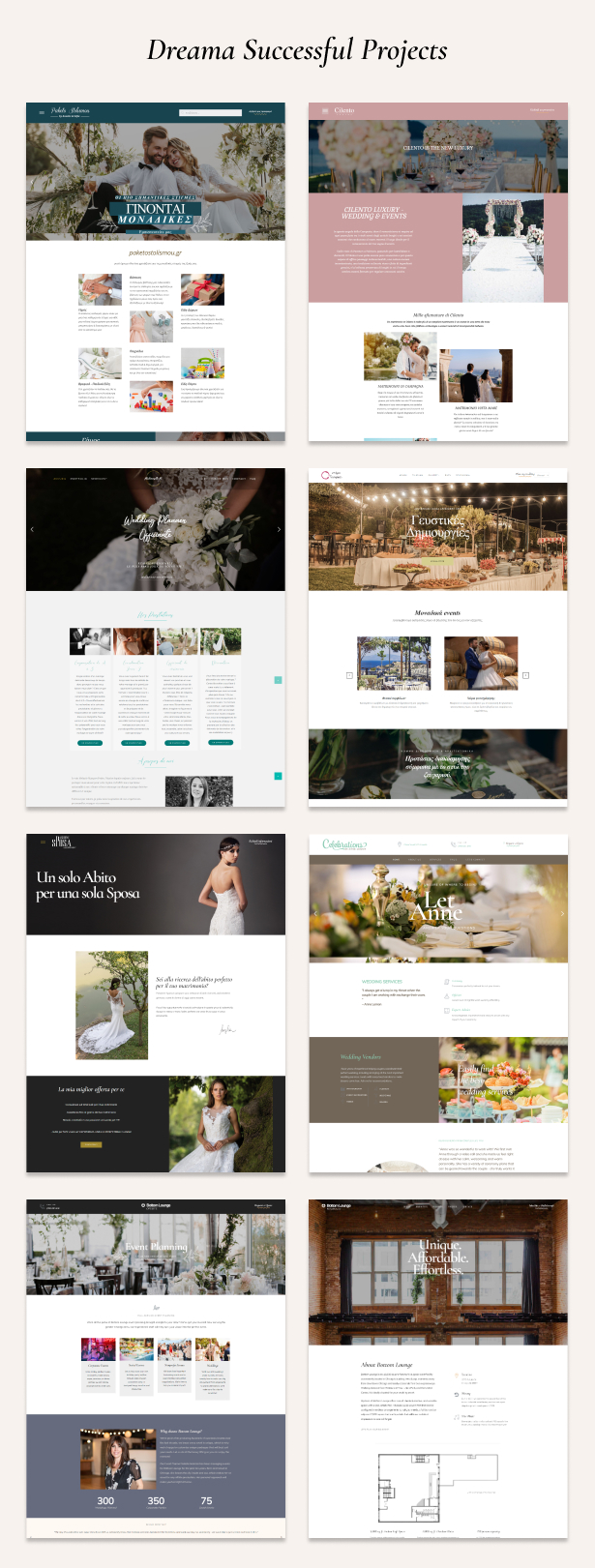 Dreama - Engagement & Wedding Planner WordPress Theme Customer Websites Showcase