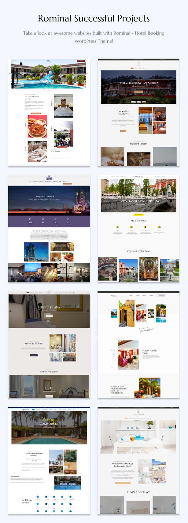 Rominal - Hotel Booking WordPress Theme Showcase