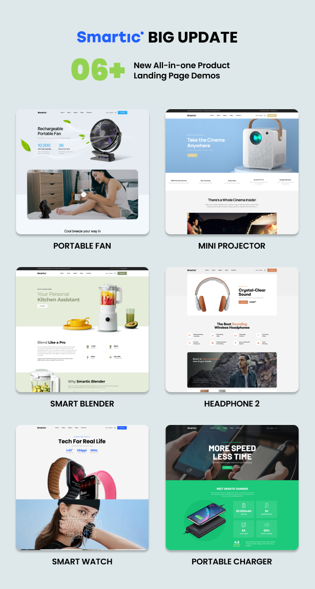 Smartic - Product Landing Page WooCommerce Theme Demos Update