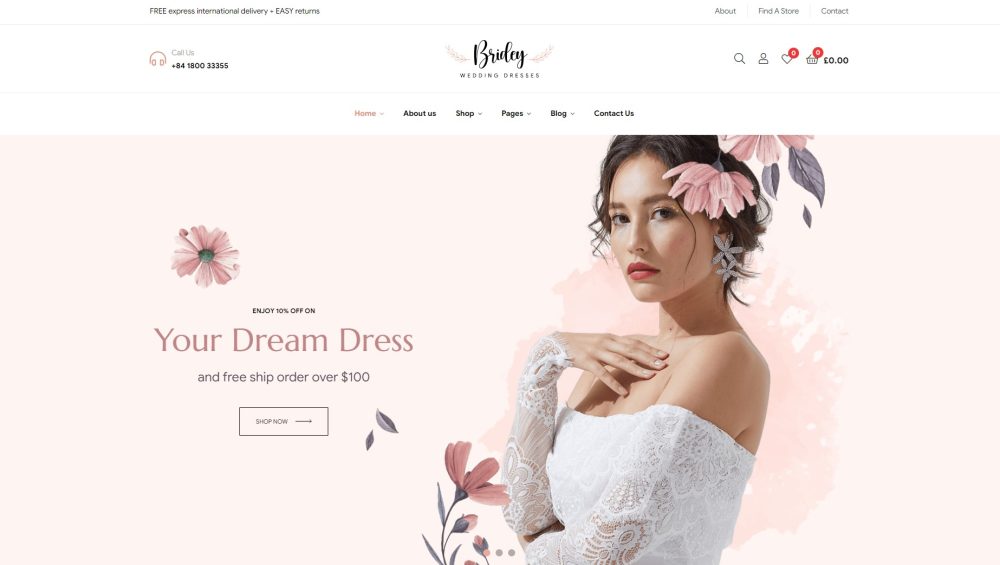 bridey jewelry store wordpress theme