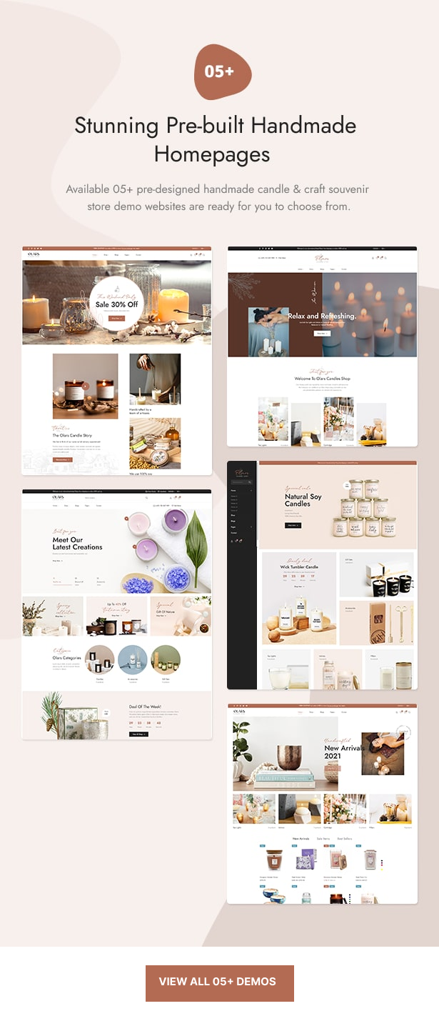 05+ Candle Handmade WordPress Theme Homepages