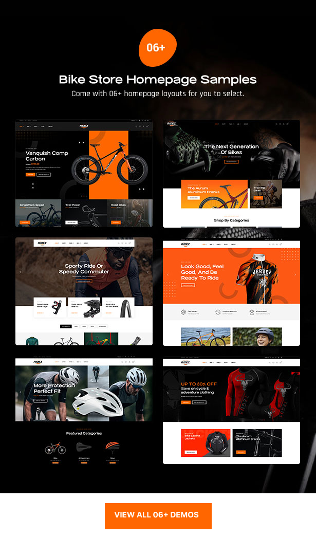 Bike Store WordPress Homepages