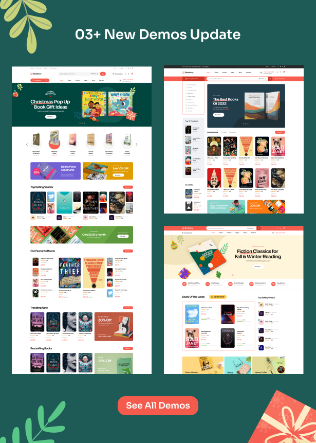 Bookory - Book Store WooCommerce Theme Homepage Demos update