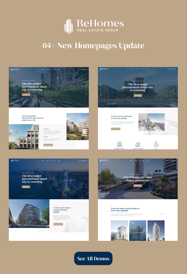 Rehomes - Real Estate Group WordPress Theme homepages update