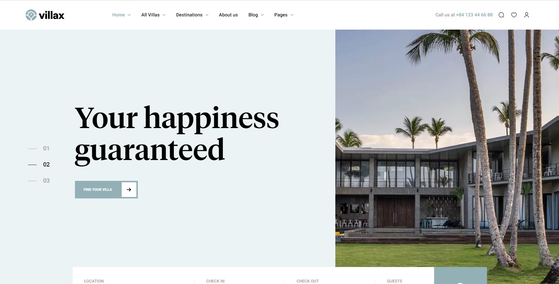 Villax Holiday & Vacation Rental WordPress theme