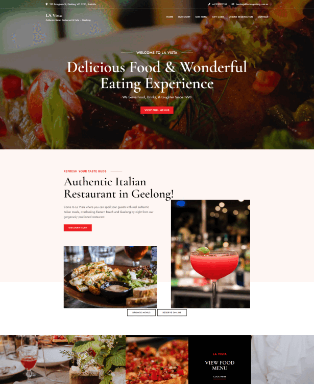 Vonaco Restaurant Coffee Shop WordPress Theme - Customers' Successful Website Showcase