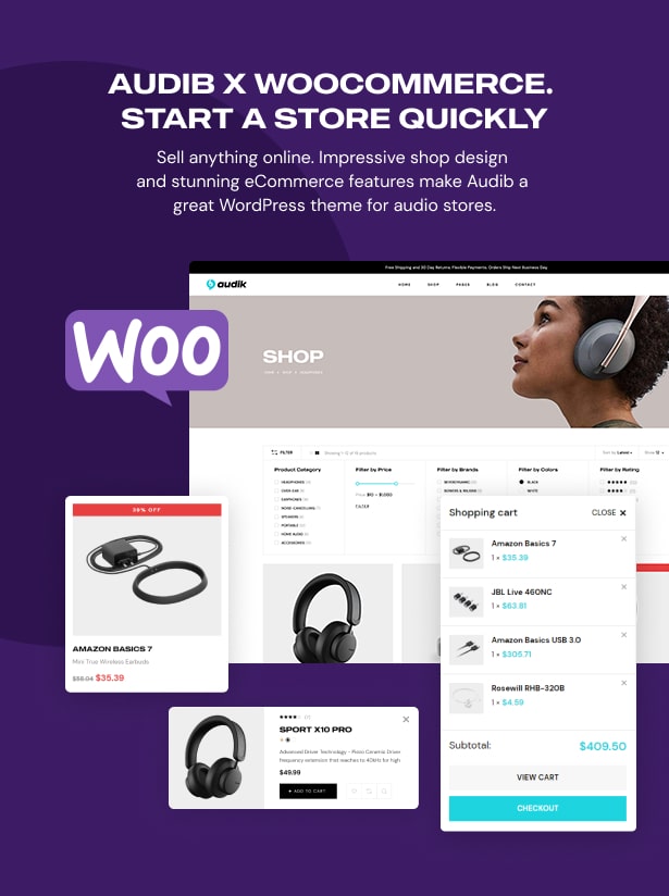 audib Audib x WooCommerce - Start A Store Quickly