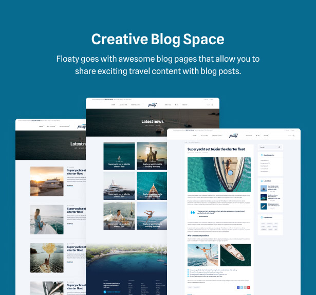 Floaty creative blog space
