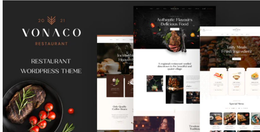 Vonaco Best Restaurant WordPress Themes
