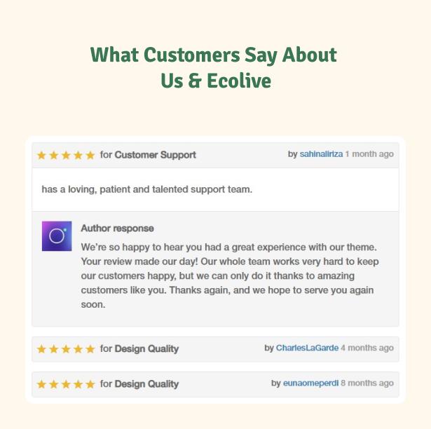 Ecolive feedback