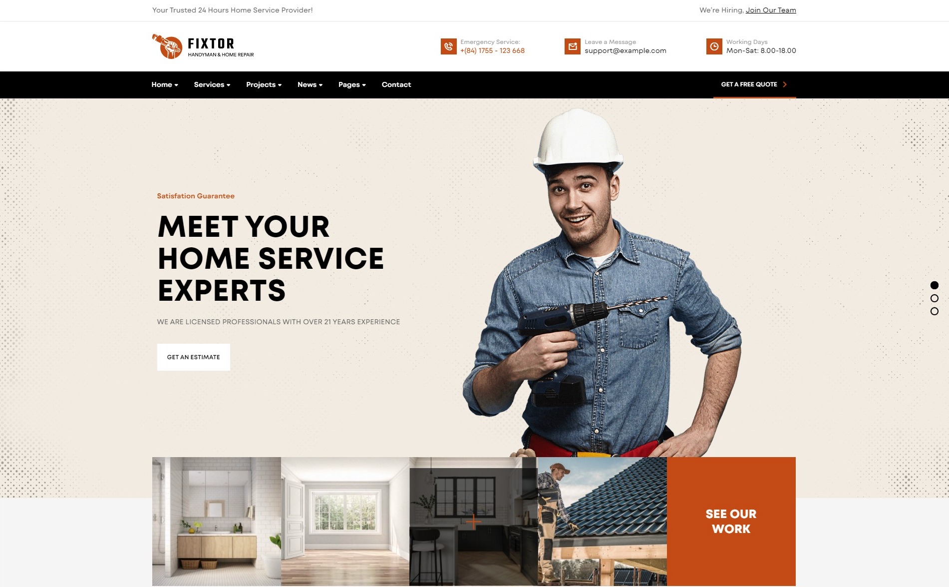 fixtor home repair wordpress theme